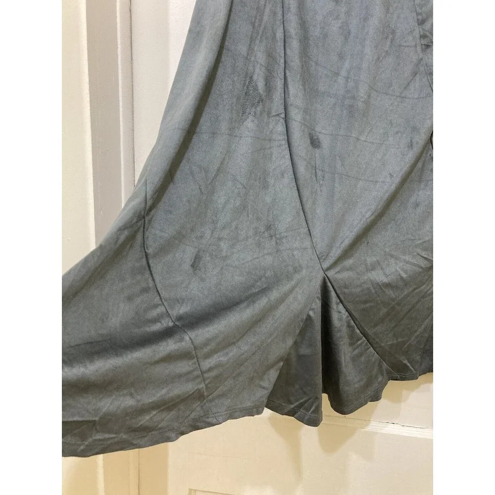 Urban CoCo Maxi Skirt Womens XL Gray‎ Soft Velour Flowy Ruffle Hem NWT